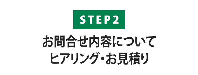 【STEP2】お問合せ内容についてヒアリング・お見積り