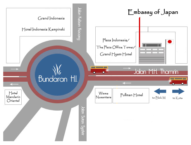 在インドネシア日本国大使館地図