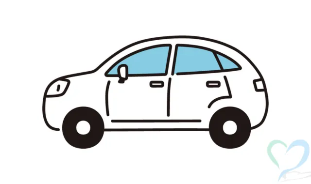 GPSをつけられた車のイラスト